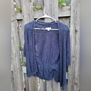 Charter Club Deep Blue Open Front Cardigan